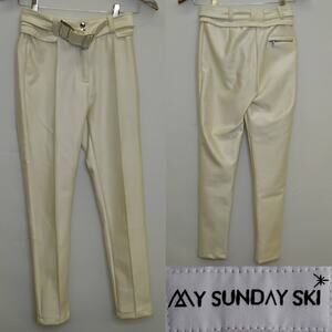 My Sunday Softshell Ski Pants Women's XS (25" Waist) White Belted Shiny #J5583